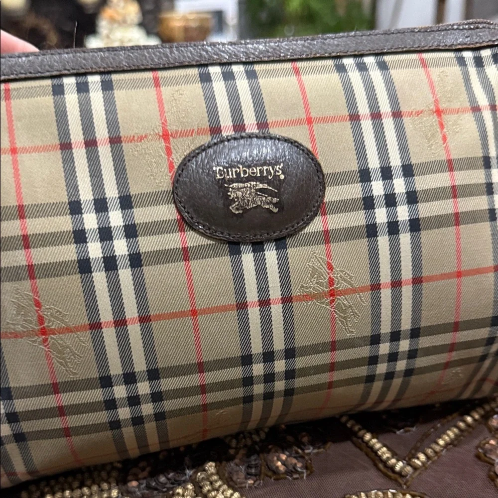Burberry Tan and Red Plaid Pouch - Picture 7 of 14